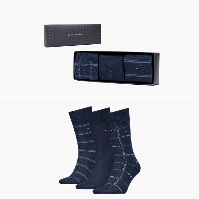 3-pack giftbox sokken stripes - Tommy Hilfiger