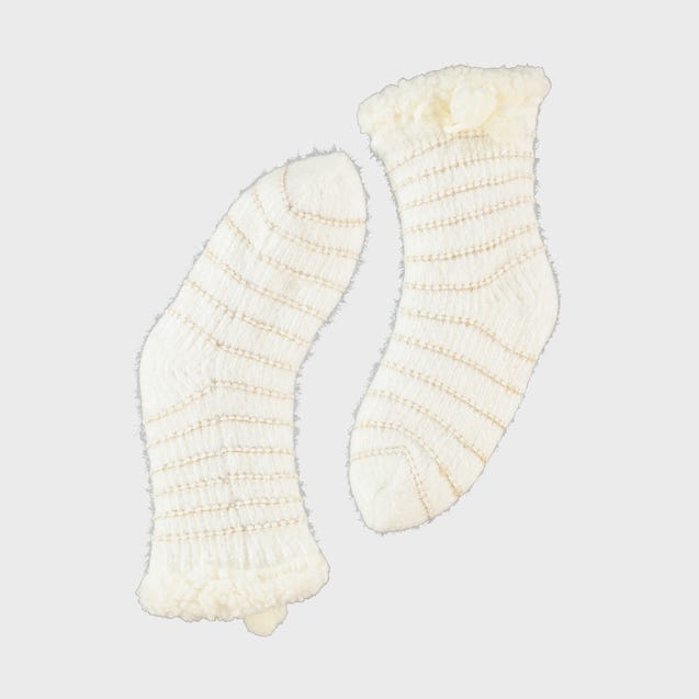 Kids home socks lurex strepen