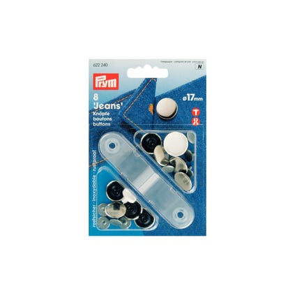 8 boutons-pressions jeans 14 mm - 17 mm