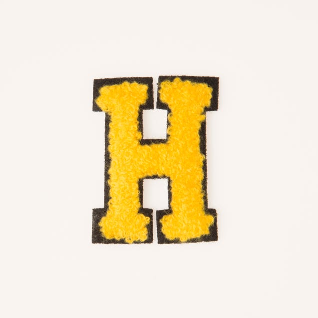 Patch met letter H 4x5,5cm