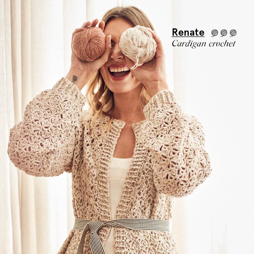 Renate: instructions cardigan ajouré au crochet