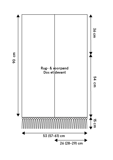 technische tekening gehaakte vest