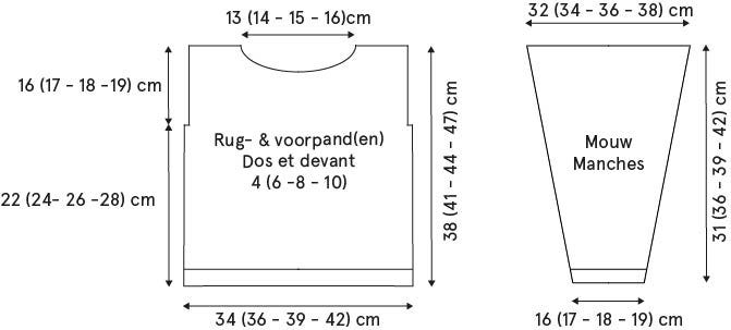 schéma technique pull intemporel kids apilou big