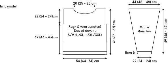 technische tekening tijdloze trui lang model