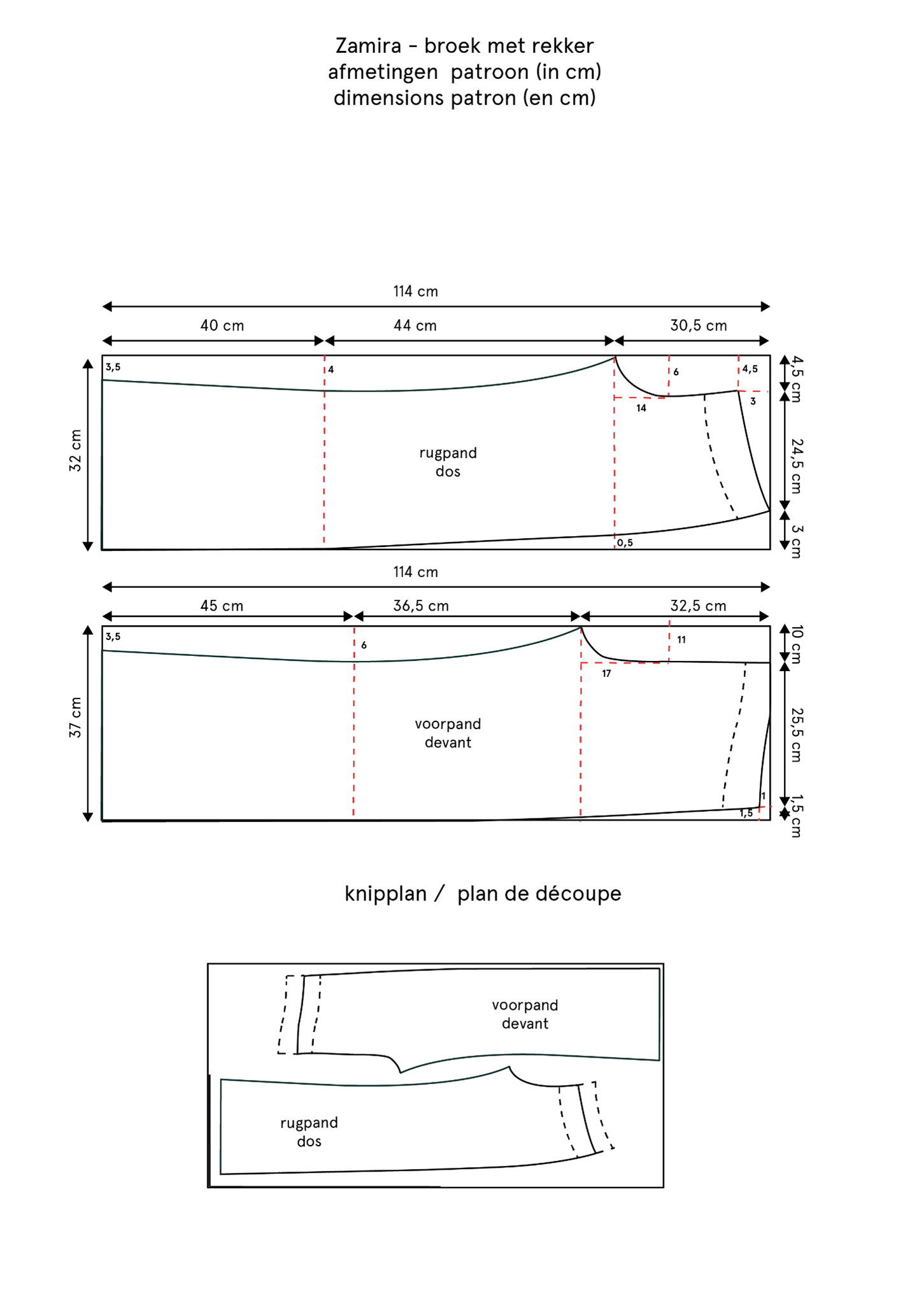 zamira patron et plan de découpe
